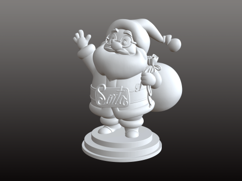 Modelo STL de Natal brincalhão estilo desenho animado de Papai Noel Modelo de Impressão 3D