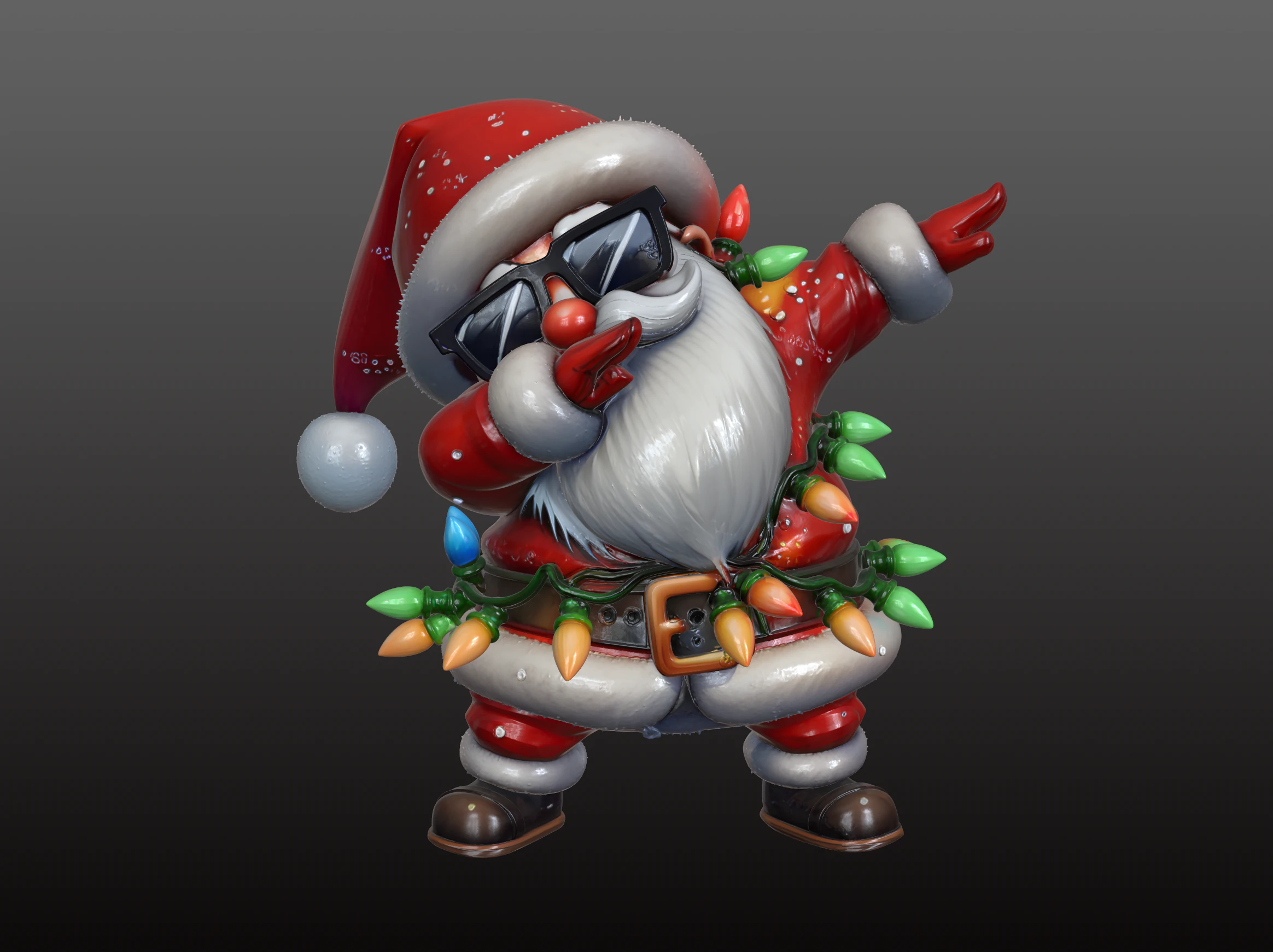 Santa Claus Modern Cartoon Cool Christmas STL Model 3D Print Model .c4d .max .obj .3ds .fbx .stl .blend 