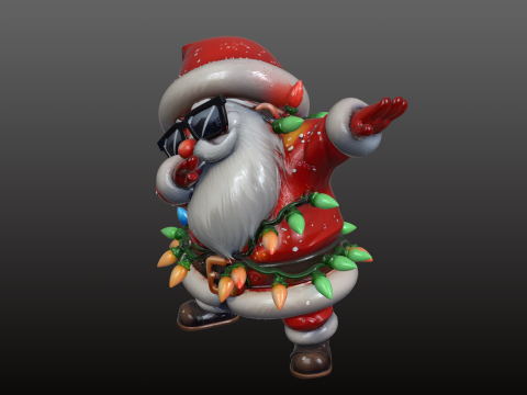सांता क्लॉज़ आधुनिक कार्टून कूल क्रिसमस एसटीएल मॉडल 3D प्रिंट मॉडल