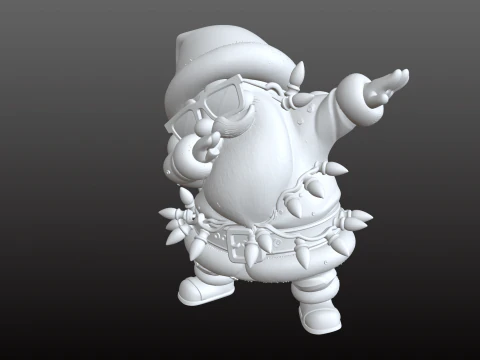Santa Claus Modern Cartoon Cool Christmas STL Model 3D Print Model