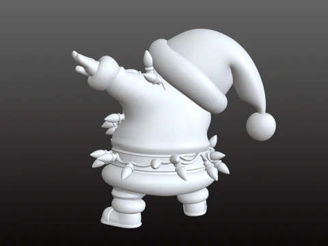 Santa Claus Modern Cartoon Cool Christmas STL Model 3D Print Model