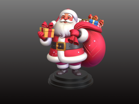 Weihnachtsmann mit Geschenksack Klassisches Weihnachts-STL-Modell 3D Druckmodell