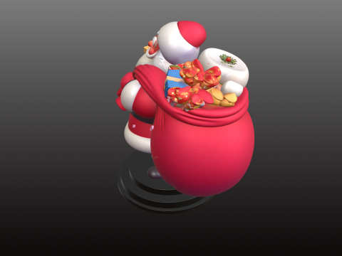 Санта-Клаус із мішком для подарунків. Класична різдвяна модель STL 3D Принт Модель