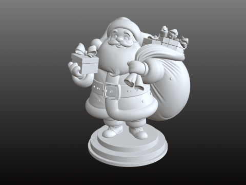 Санта-Клаус із мішком для подарунків. Класична різдвяна модель STL 3D Принт Модель