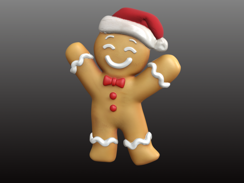 Christmas Gingerbread Cookie Cute Festive STL Model 3D Print Model .c4d .max .obj .3ds .fbx .stl .blend 