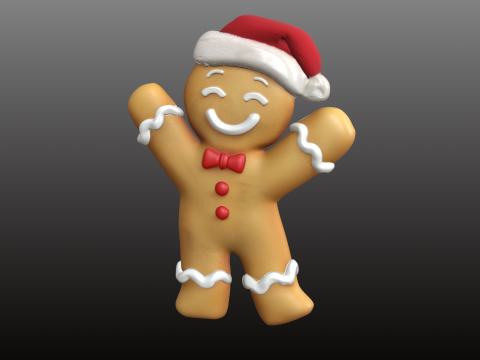 Рождественское пряничное печенье Милая праздничная модель STL 3D Принт Модель