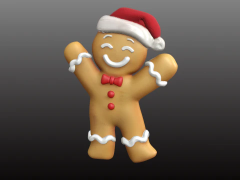 Modello STL festivo carino del biscotto di pan di zenzero di Natale Modello di stampa 3D