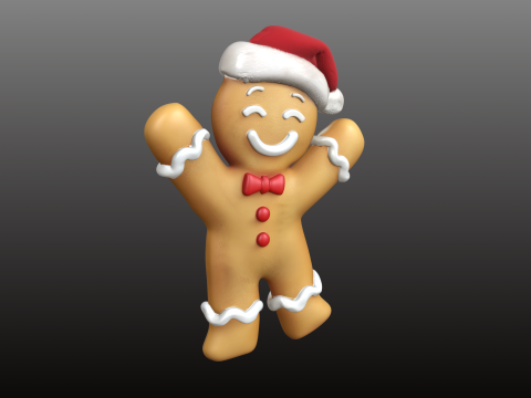 Christmas Gingerbread Cookie Cute Festive STL Model 3D Print Model