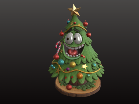 Choinka kreskówka zabawny świąteczny model STL Model do druku 3D