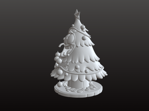 Christmas Tree Cartoon Playful Festive STL Model 3D Print Model