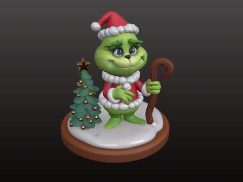 Model STL Meriah Lucu Figur Natal Terinspirasi Grinch Model Cetak 3D