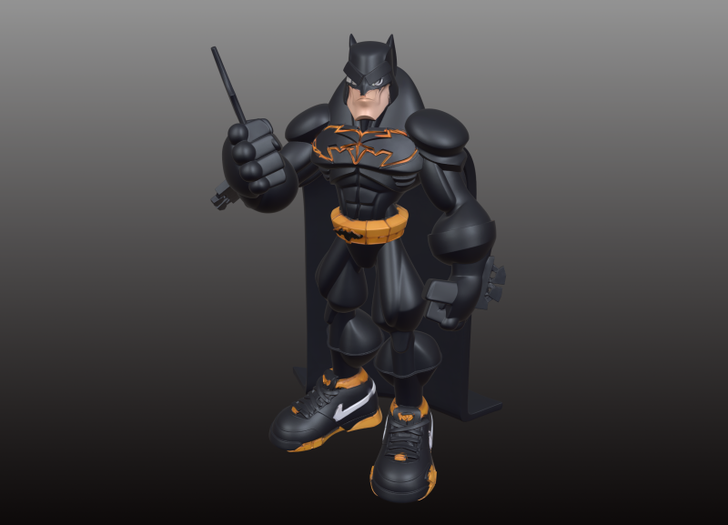 Batman Comic Style Sporty Hero STL Model 3D Print Model .c4d .max .obj .3ds .fbx .stl .blend