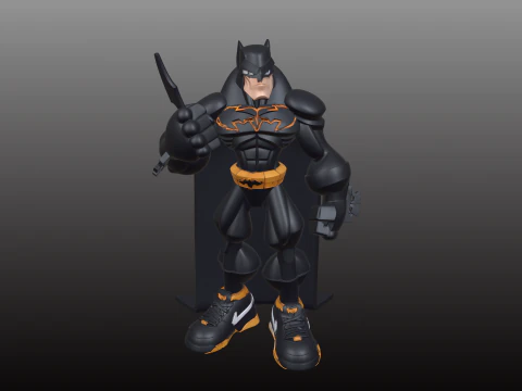 Batman Comic Style Sporty Hero STL Model 3D Print Model