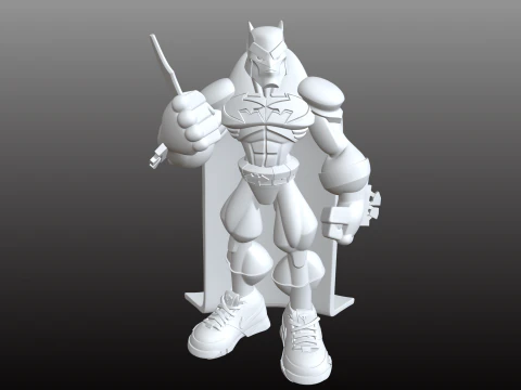 Batman Comic Style Sporty Hero STL Model 3D Print Model