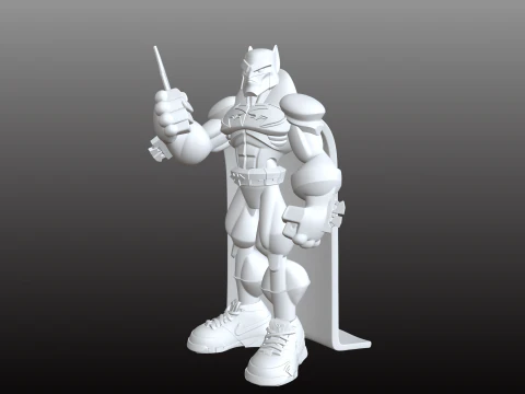 Batman Comic Style Sporty Hero STL Model 3D Print Model