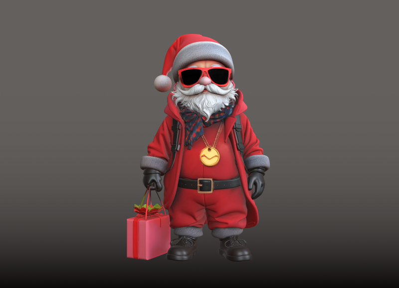 Santa Claus Shopping Style Trendy Holiday STL Model 3D Print Model .c4d .max .obj .3ds .fbx .stl .blend
