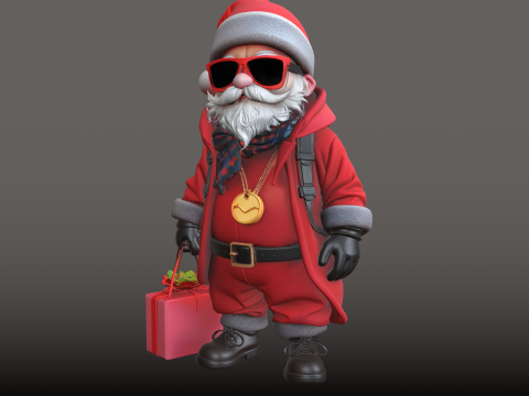सांता क्लॉज़ शॉपिंग स्टाइल ट्रेंडी हॉलिडे एसटीएल मॉडल 3D प्रिंट मॉडल