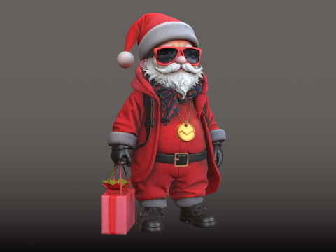 सांता क्लॉज़ शॉपिंग स्टाइल ट्रेंडी हॉलिडे एसटीएल मॉडल 3D प्रिंट मॉडल