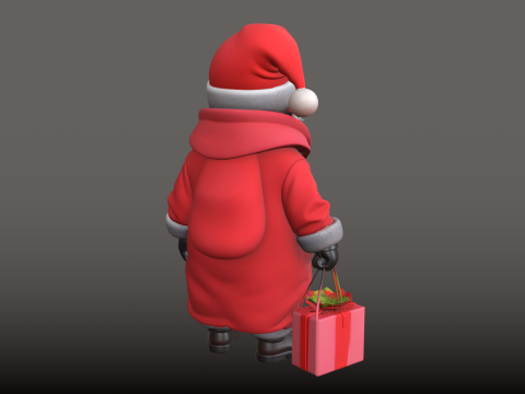 सांता क्लॉज़ शॉपिंग स्टाइल ट्रेंडी हॉलिडे एसटीएल मॉडल 3D प्रिंट मॉडल