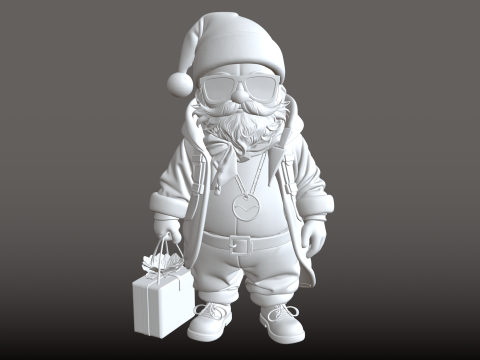 सांता क्लॉज़ शॉपिंग स्टाइल ट्रेंडी हॉलिडे एसटीएल मॉडल 3D प्रिंट मॉडल