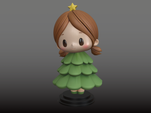 क्रिसमस ट्री गुड़िया उत्सव आभूषण एसटीएल मॉडल 3D प्रिंट मॉडल