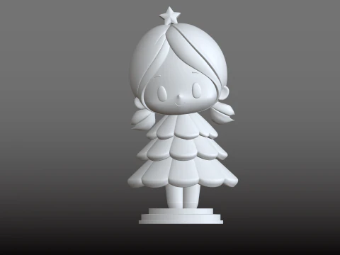 Christmas Tree Doll Festive Ornament STL Model 3D Print Model