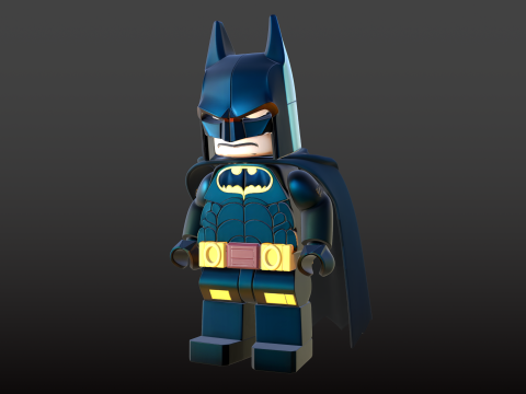 Estatueta inspirada no Batman Block-Style Hero STL Playmobil Modelo de Impressão 3D