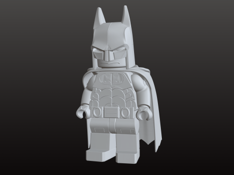 बैटमैन ब्लॉक-स्टाइल हीरो एसटीएल प्लेमोबिल-प्रेरित मूर्ति 3D प्रिंट मॉडल