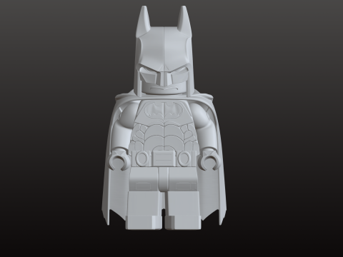 बैटमैन ब्लॉक-स्टाइल हीरो एसटीएल प्लेमोबिल-प्रेरित मूर्ति 3D प्रिंट मॉडल