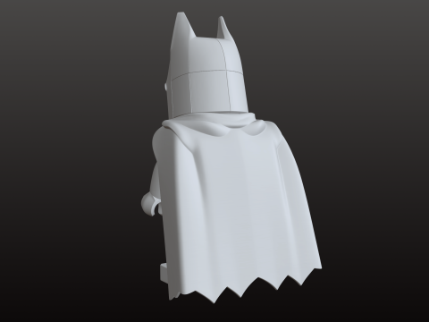 बैटमैन ब्लॉक-स्टाइल हीरो एसटीएल प्लेमोबिल-प्रेरित मूर्ति 3D प्रिंट मॉडल