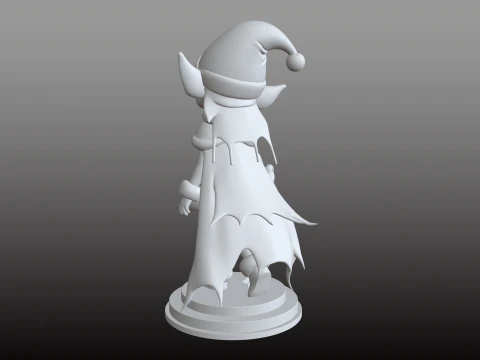 Christmas Elf Girl STL Festive Holiday Figurine 3D Print Model