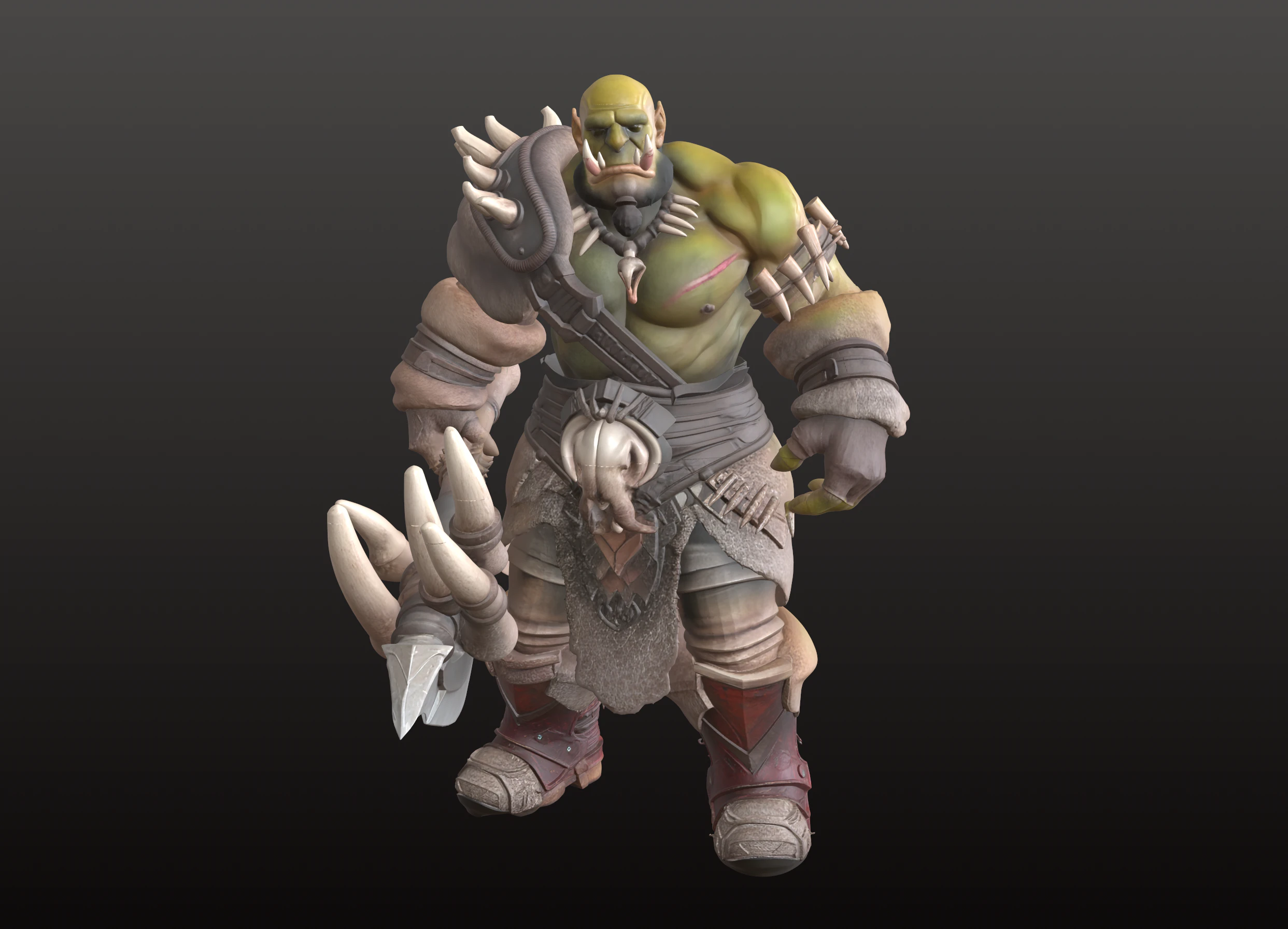 Orc Warrior STL Savage Primitive Fighter 3D Print Model .c4d .max .obj .3ds .fbx .stl .blend 