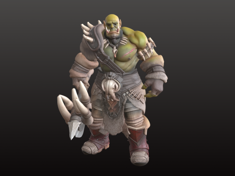 兽人战士STL 野蛮原始战士 3D 打印模型