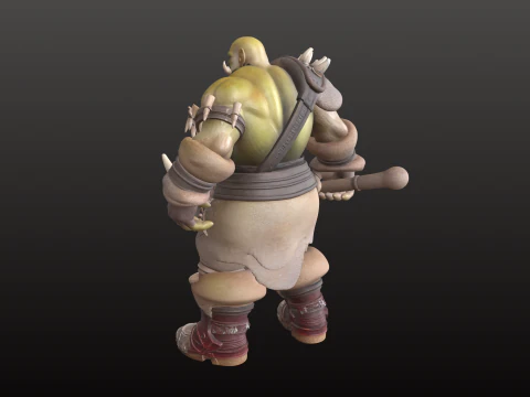 Orc Warrior STL Savage Primitive Fighter 3D Print Model