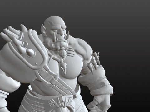 Orc Warrior STL Savage Primitive Fighter 3D Print Model