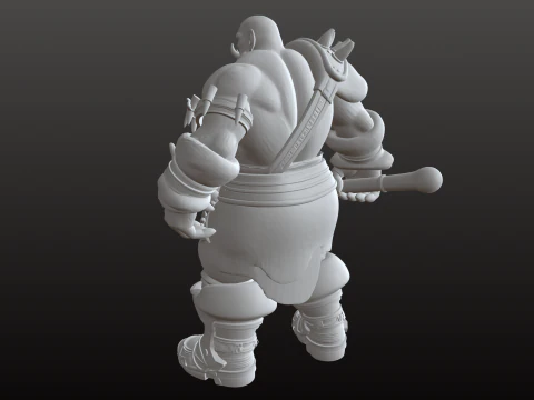 Orc Warrior STL Savage Primitive Fighter 3D Print Model
