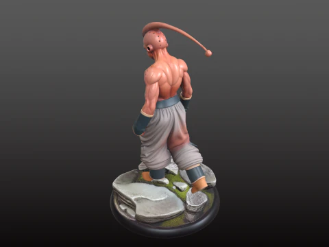 Majin Buu STL Furious Supervillain Combat Pose 3D Print Model