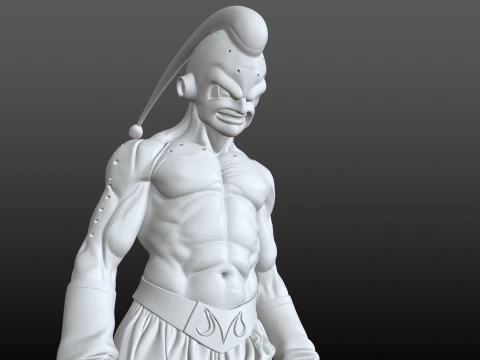 Majin Buu STL Furious Supervillain Combat Pose 3D Print Model