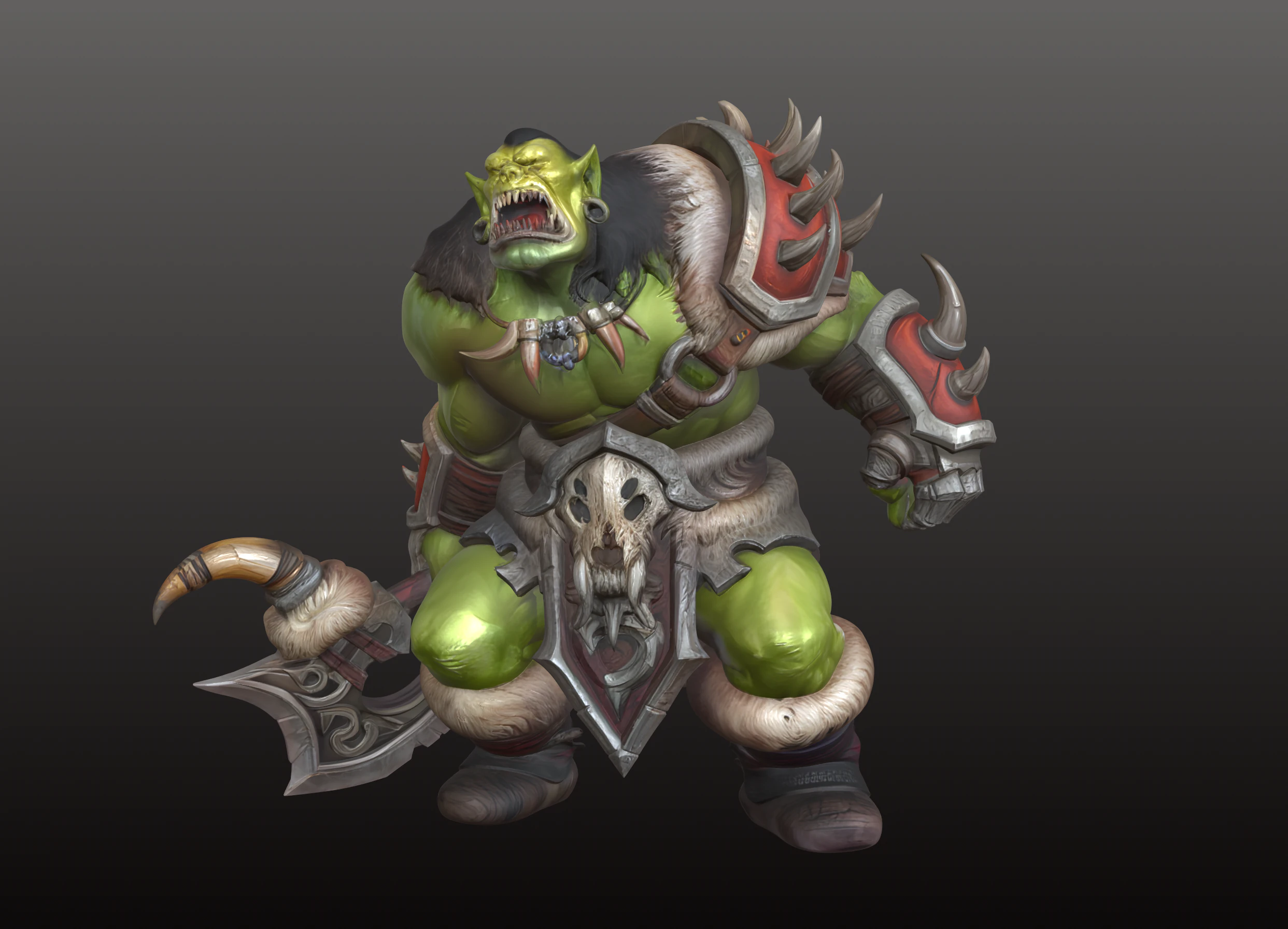 Orc Berserker STL Ferocious Screaming Warrior 3D Print Model .c4d .max .obj .3ds .fbx .stl .blend 