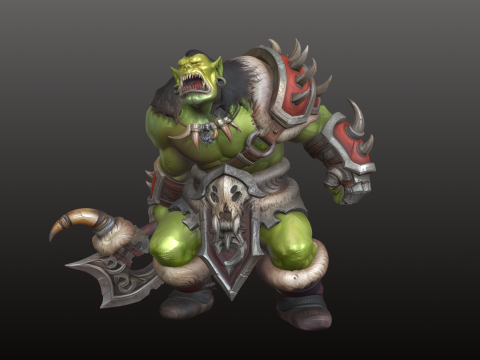 Orc Berserker STL Prajurit Berteriak Ganas Model Cetak 3D