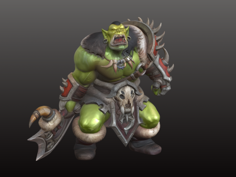 Orc Berserker STL Prajurit Berteriak Ganas Model Cetak 3D