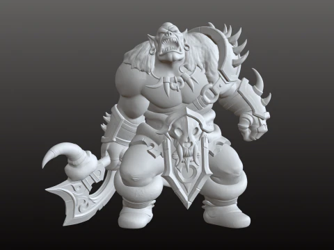 Orc Berserker STL Ferocious Screaming Warrior 3D Print Model