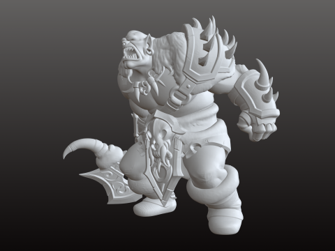 Orc Berserker STL Prajurit Berteriak Ganas Model Cetak 3D