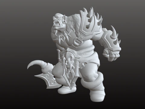 Orc Berserker STL Ferocious Screaming Warrior 3D Print Model