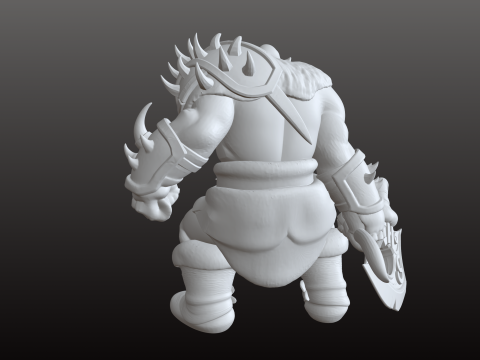 Orc Berserker STL Prajurit Berteriak Ganas Model Cetak 3D