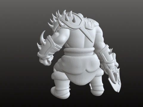 Orc Berserker STL Ferocious Screaming Warrior 3D Print Model