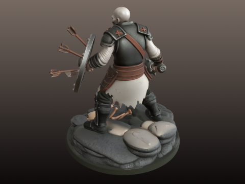 Skeleton Warrior STL Detail Petarung Mayat Hidup Model Cetak 3D