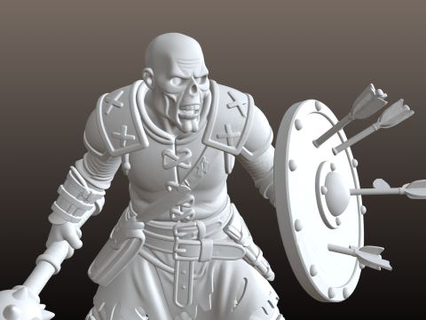 Skeleton Warrior STL Detail Petarung Mayat Hidup Model Cetak 3D