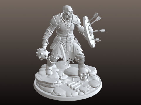 Skeleton Warrior STL Detail Petarung Mayat Hidup Model Cetak 3D