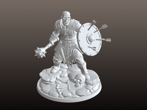 Skeleton Warrior STL Detail Petarung Mayat Hidup Model Cetak 3D
